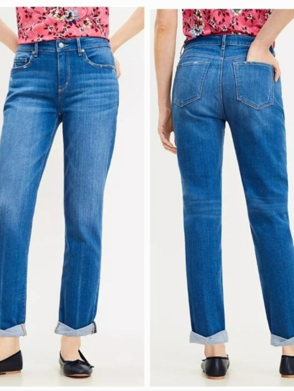 ❤️ LOFT GIRLFRIEND HIGH RISE HJEANS IN ORIGINAL MID INDIGO WASH, 2 (26)